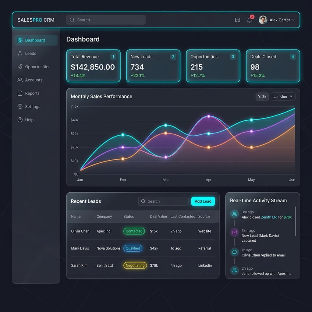 Call Louder Sales CRM Dashboard Mockup